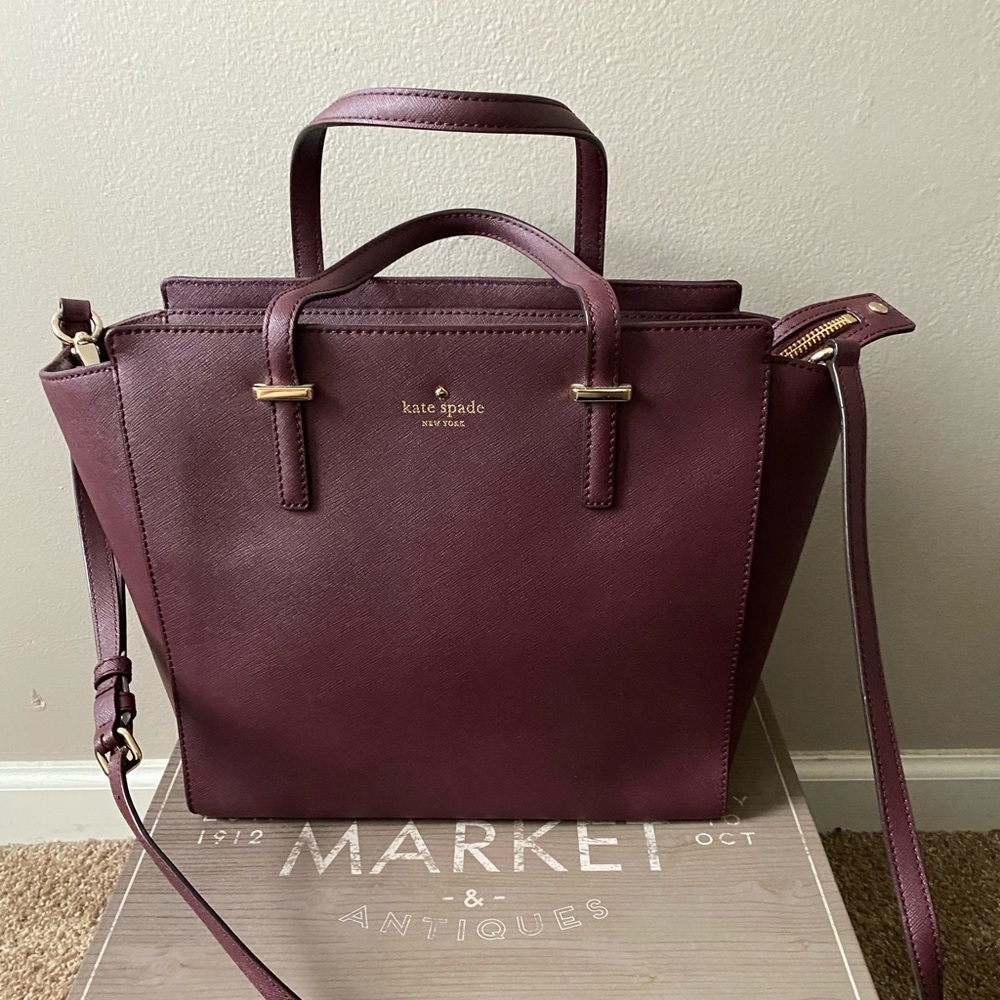 Burgundy/Mulled wine Kate Spade tote/shoulder bag